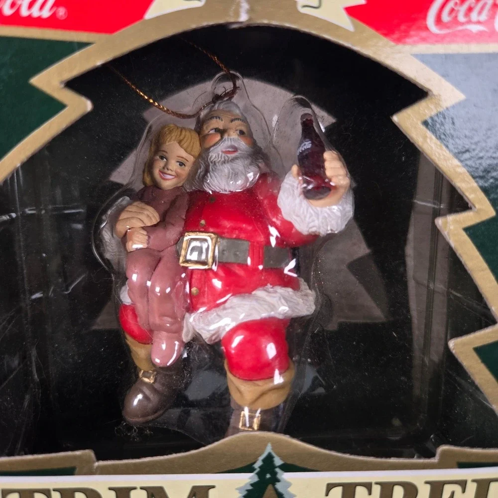 Coca-Cola Trim-A-Tree Collection Santa Ornaments Set of 3 Haddon Sundblom 90s